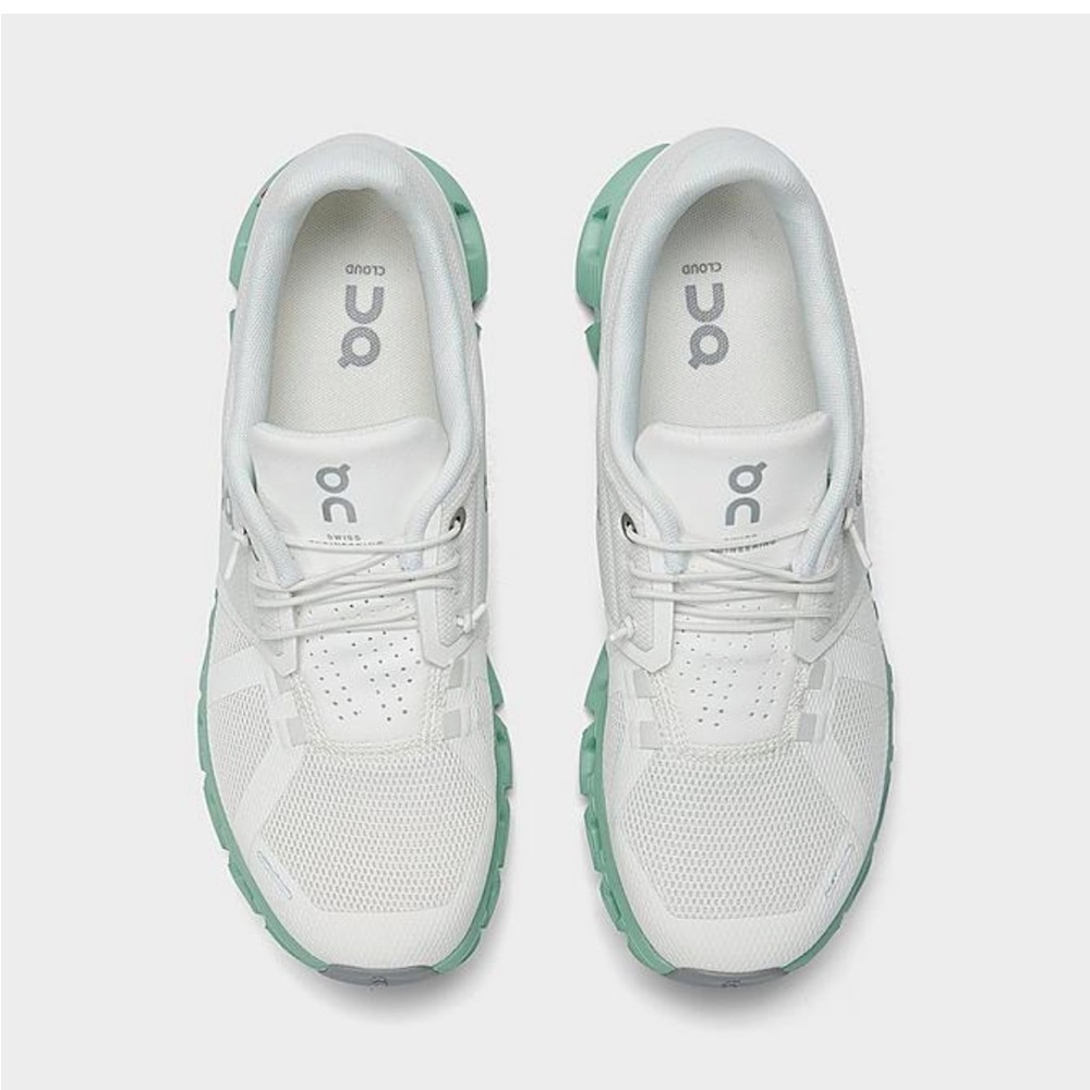 On Running Men’s Cloud Sneakers in White and Mint